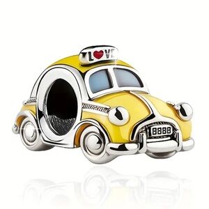 Yellow Taxi Charm with I Love ❤️ Taxi